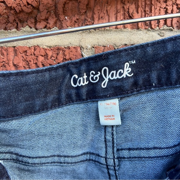 Cat & Jack Dark Navy Blue High Rise Jean Shorts - Picture 2 of 2